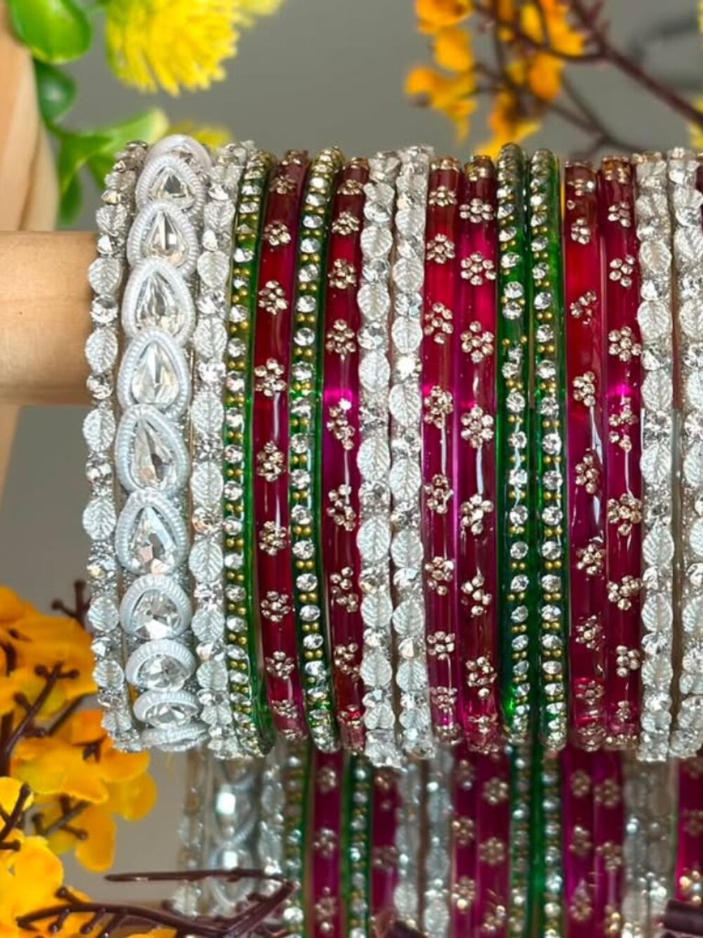 Women's Multi-Piece Rhinestone Bangle Stack, Silver-Tone Faux Crystal Wrist Jewe